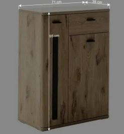 Schuhschrank in Wildeiche Optik & Grau - Baiamare