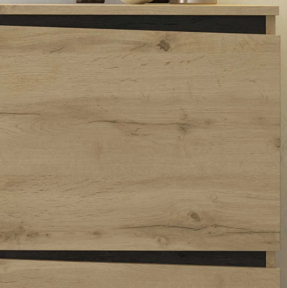 Schuhschrank in Wildeiche & Schwarzgrau - Paula