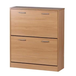 Schuhschrank mit 2 Klappen in Buche Dekor - Betim