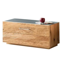 Schuhschrank mit Balkeneiche Furnier Macusos & Glasplatte Anthrazit