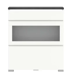 Schuhschrank mit Glas Klappe in Weiß - Suad