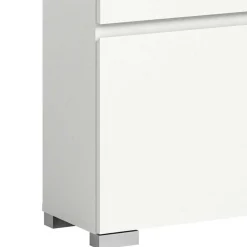 Schuhschrank mit Glas Klappe in Weiß - Suad