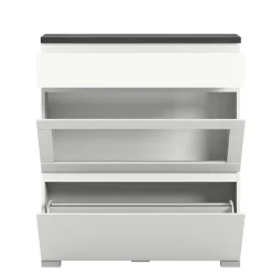 Schuhschrank mit Glas Klappe in Weiß - Suad