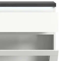 Schuhschrank mit Glas Klappe in Weiß - Suad