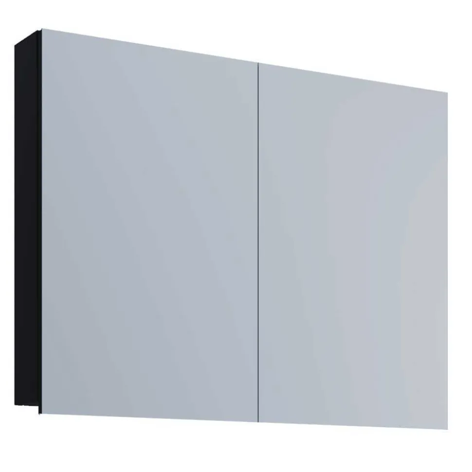 Schwarze Badezimmermöbel mit Weiß - Gloriella (dreiteilig)