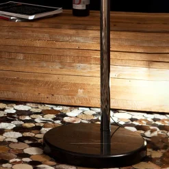 Schwarze Bogenleuchte mit Marmorplatte - Airana