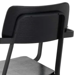 Schwarze Designstühle mit Armlehnen - Lejadro (4er Set)