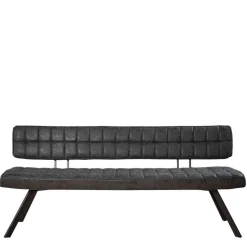 Schwarze Esszimmerbank mit Lehne - Jaitur