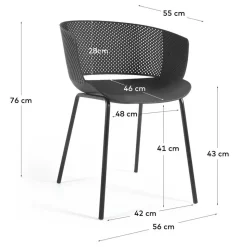 Schwarze Gartenstühle modern - Donzai (4er Set)