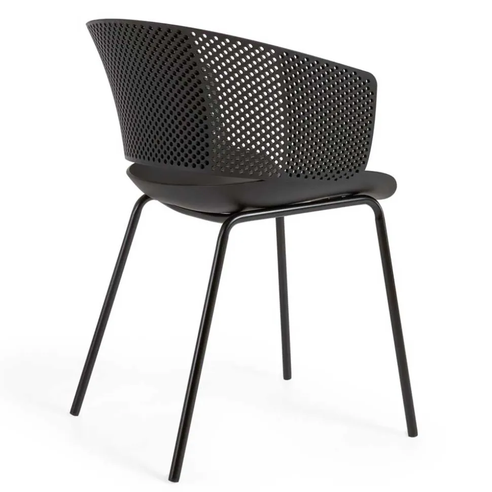 Schwarze Gartenstühle modern - Donzai (4er Set)