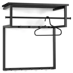 Schwarze Hängegarderobe aus Metall mit Hutboden - Estagel