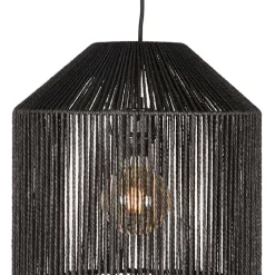 Schwarze Hängelampe aus Jute - Pandau
