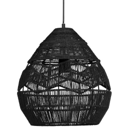 Schwarze Hängeleuchten aus Papierseil - Maura (2er Set)