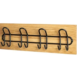 Schwarze Metall Hakenleiste mit 8 Haken - Akke