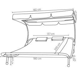 Schwarze Outdoorliege für zwei Personen - Valdi
