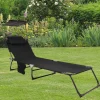 Schwarze Sonnenliege zusammenklappbar - Ambia