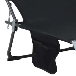 Schwarze Sonnenliege zusammenklappbar - Ambia