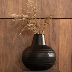 Schwarze Vasen aus Aluminium - Nesaris (2er Set)