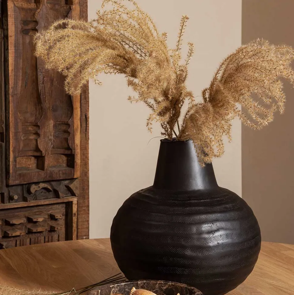 Schwarze Vasen aus Aluminium - Nesaris (2er Set)