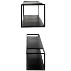 Schwarze Wandregale Set - Mikene (zweiteilig)
