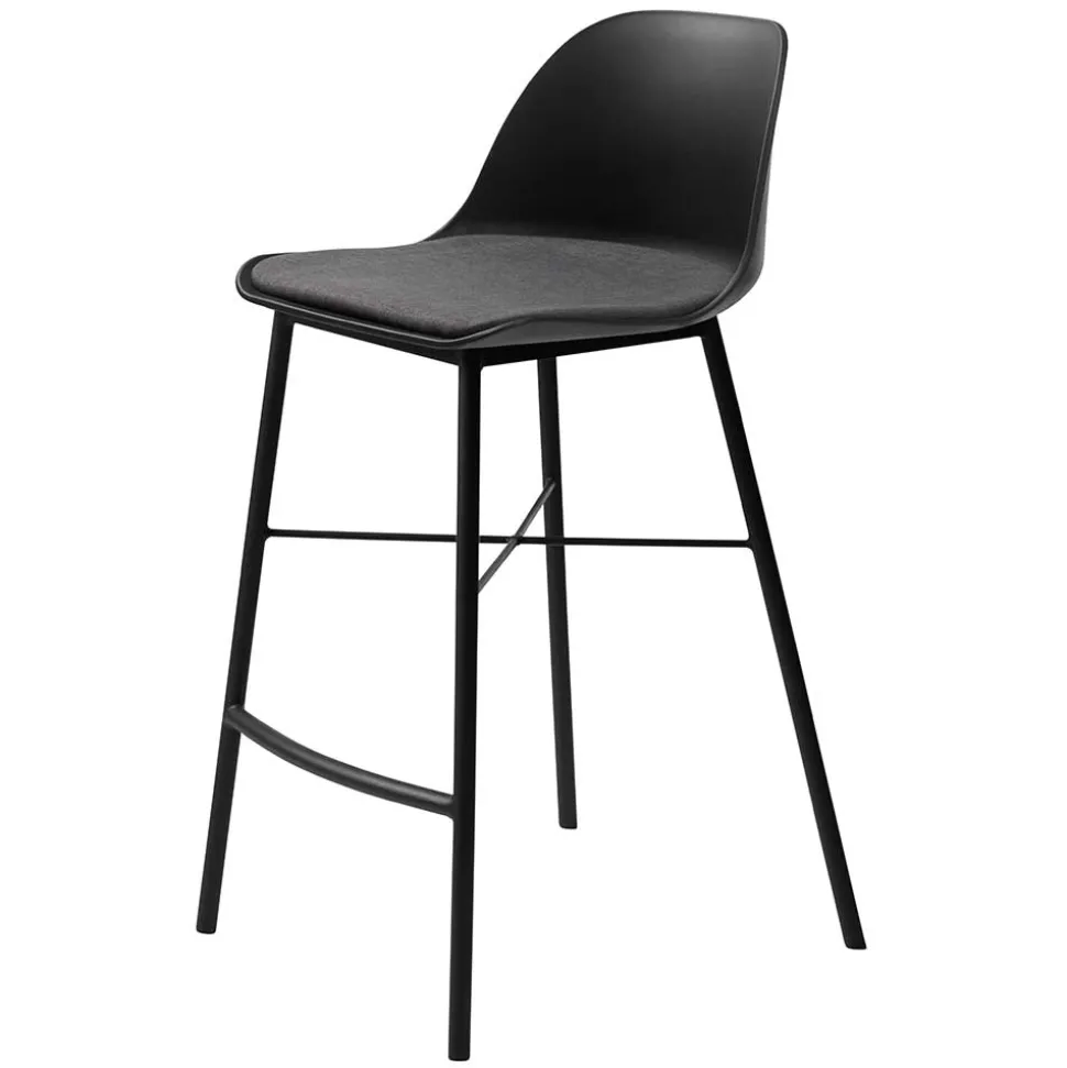 Schwarzer Barstuhl mit Schalensitz Kunststoff - Formentera