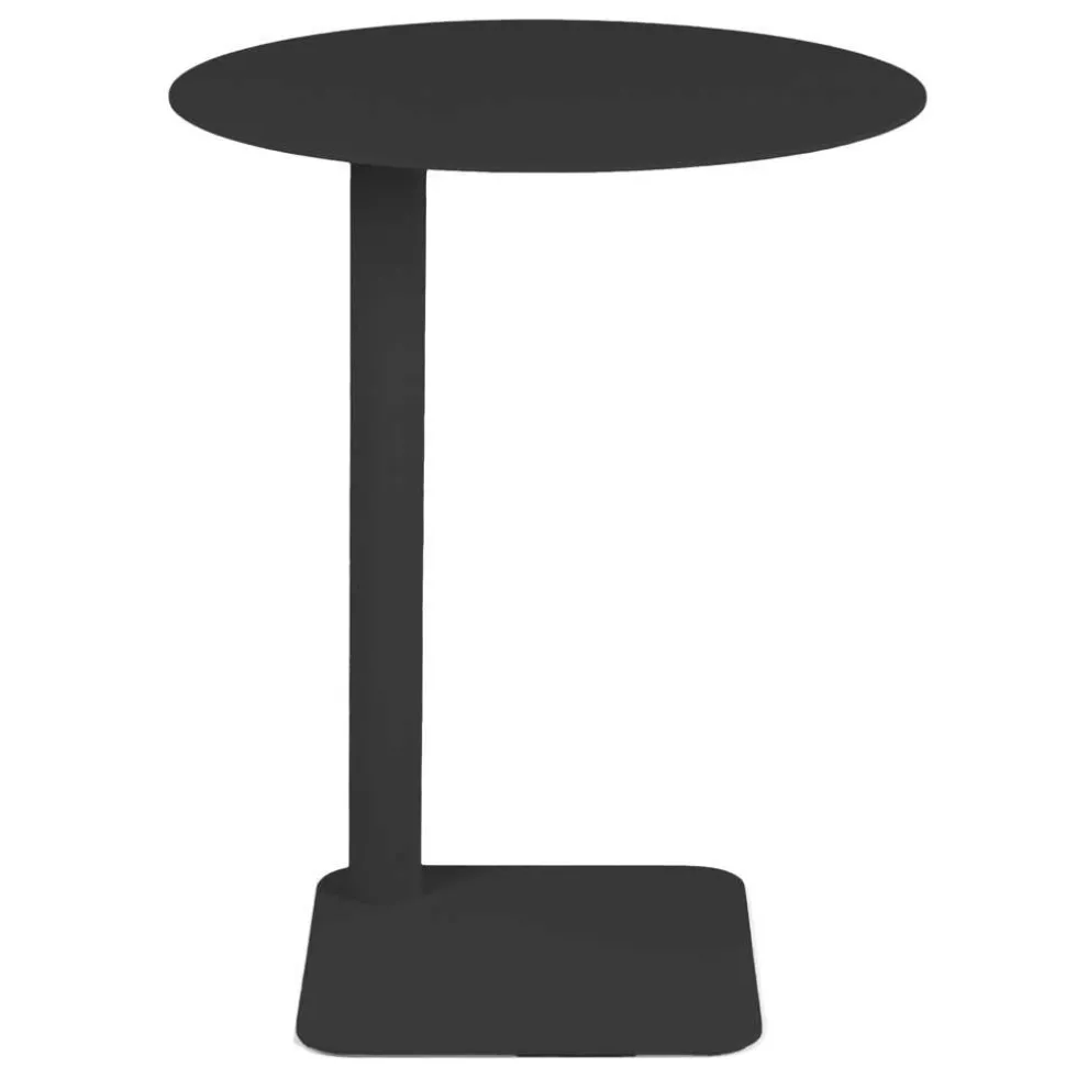 Schwarzer Beistelltisch mit 40 cm Durchmesser - Ridona
