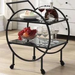 Schwarzer Design-Servierwagen aus Metall - Nucina