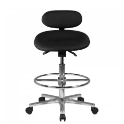 Schwarzer Drehhocker mit niedriger Rückenlehne - Zafyra