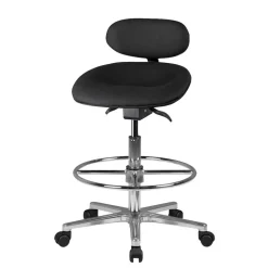 Schwarzer Drehhocker mit niedriger Rückenlehne - Zafyra