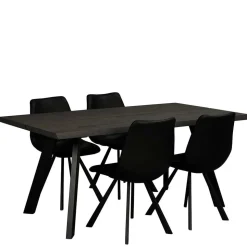Schwarzer Eiche Esstisch & Stühle - Namac (fünfteilig)