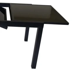 Schwarzer Gartentisch aus Aluminium & Glas - Chiano