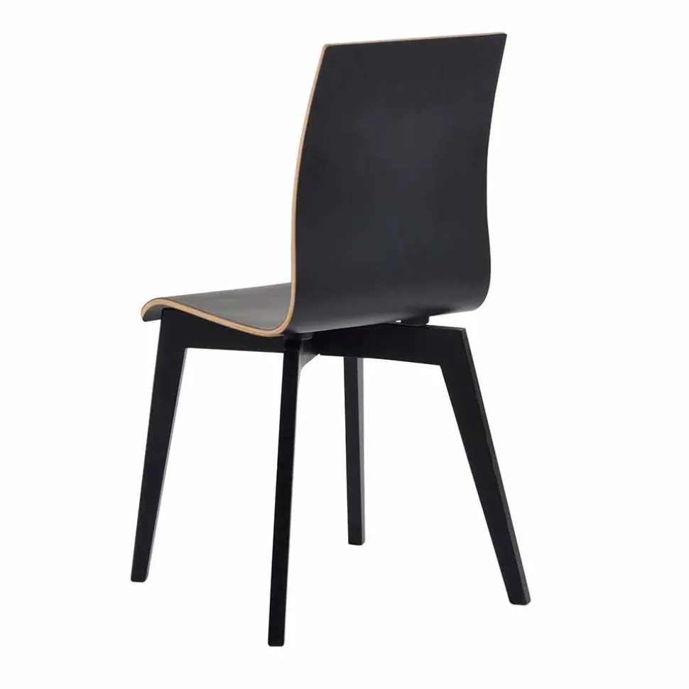 Schwarzer Holzstuhl mit Eiche - Join (2er Set)