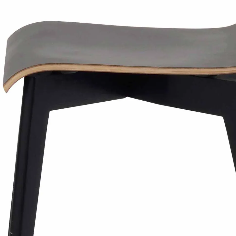 Schwarzer Holzstuhl mit Eiche - Join (2er Set)