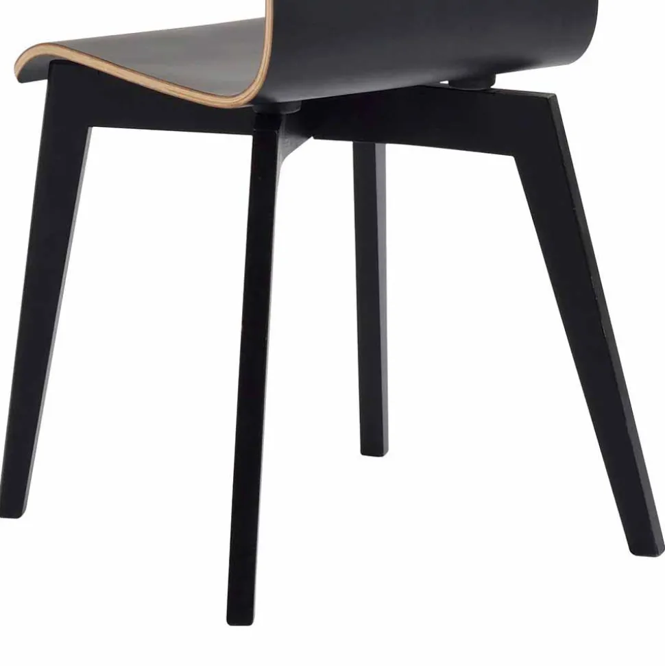 Schwarzer Holzstuhl mit Eiche - Join (2er Set)