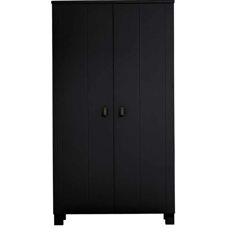 Schwarzer Kleiderschrank aus Massivholz - Florida