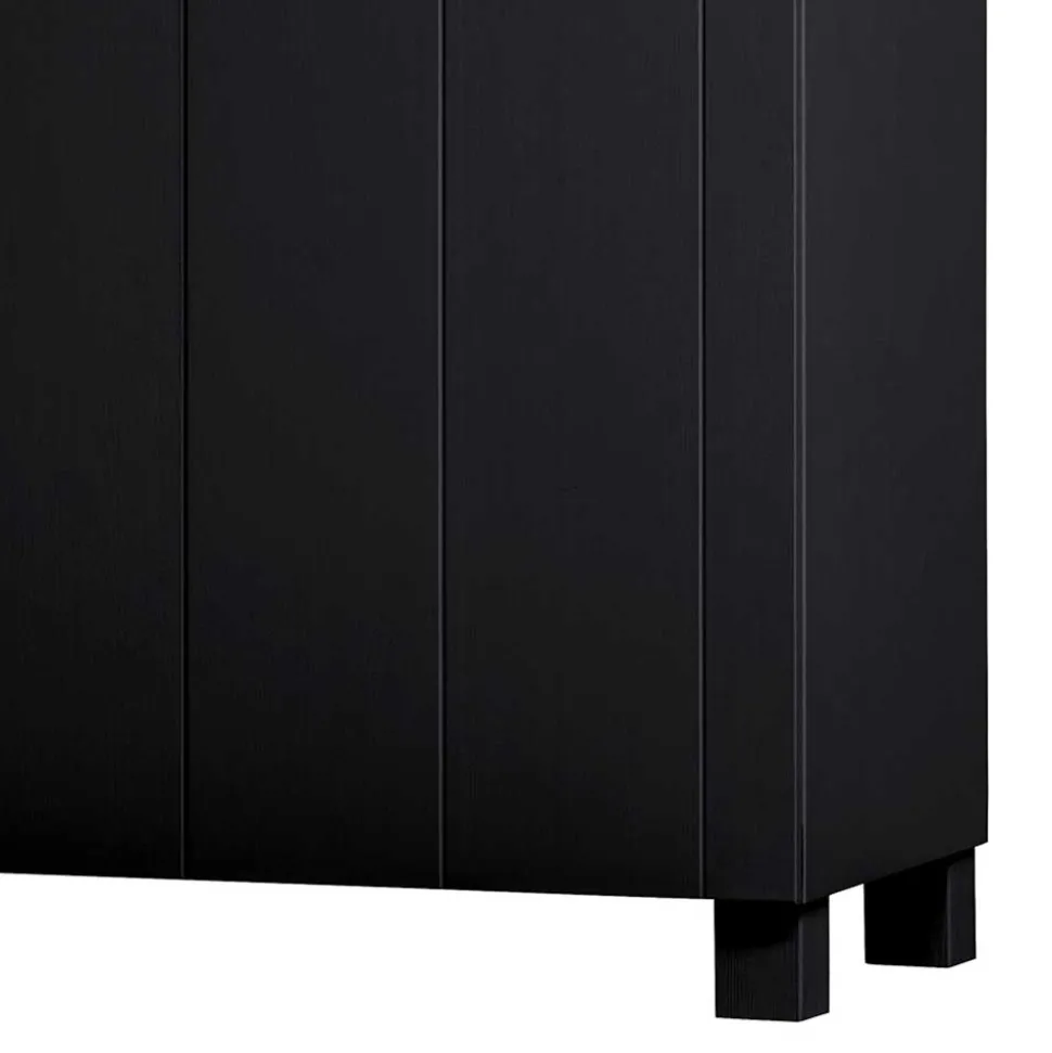 Schwarzer Kleiderschrank aus Massivholz - Florida