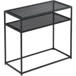 Schwarzer Konsolentisch mit Glasplatte - Panfreda