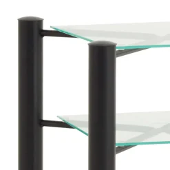 Schwarzer Metall Nachttisch Frisata mit zwei Glasplatten