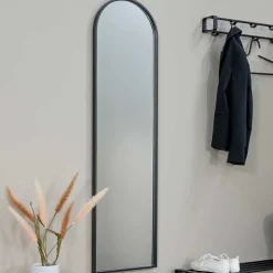 Schwarzer Metallspiegel oben gerundet - Dieus