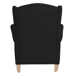 Schwarzer Ohrenbackensessel aus Kunstleder - Yannik