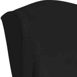 Schwarzer Ohrenbackensessel aus Kunstleder - Yannik