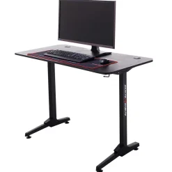 Schwarzer PC Schreibtisch mit Kabeldurchlass - Limon