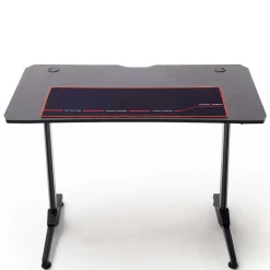 Schwarzer PC Schreibtisch mit Kabeldurchlass - Limon