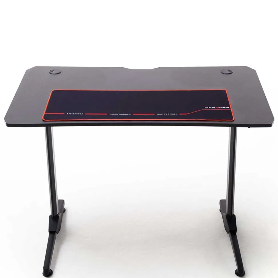 Schwarzer PC Schreibtisch mit Kabeldurchlass - Limon