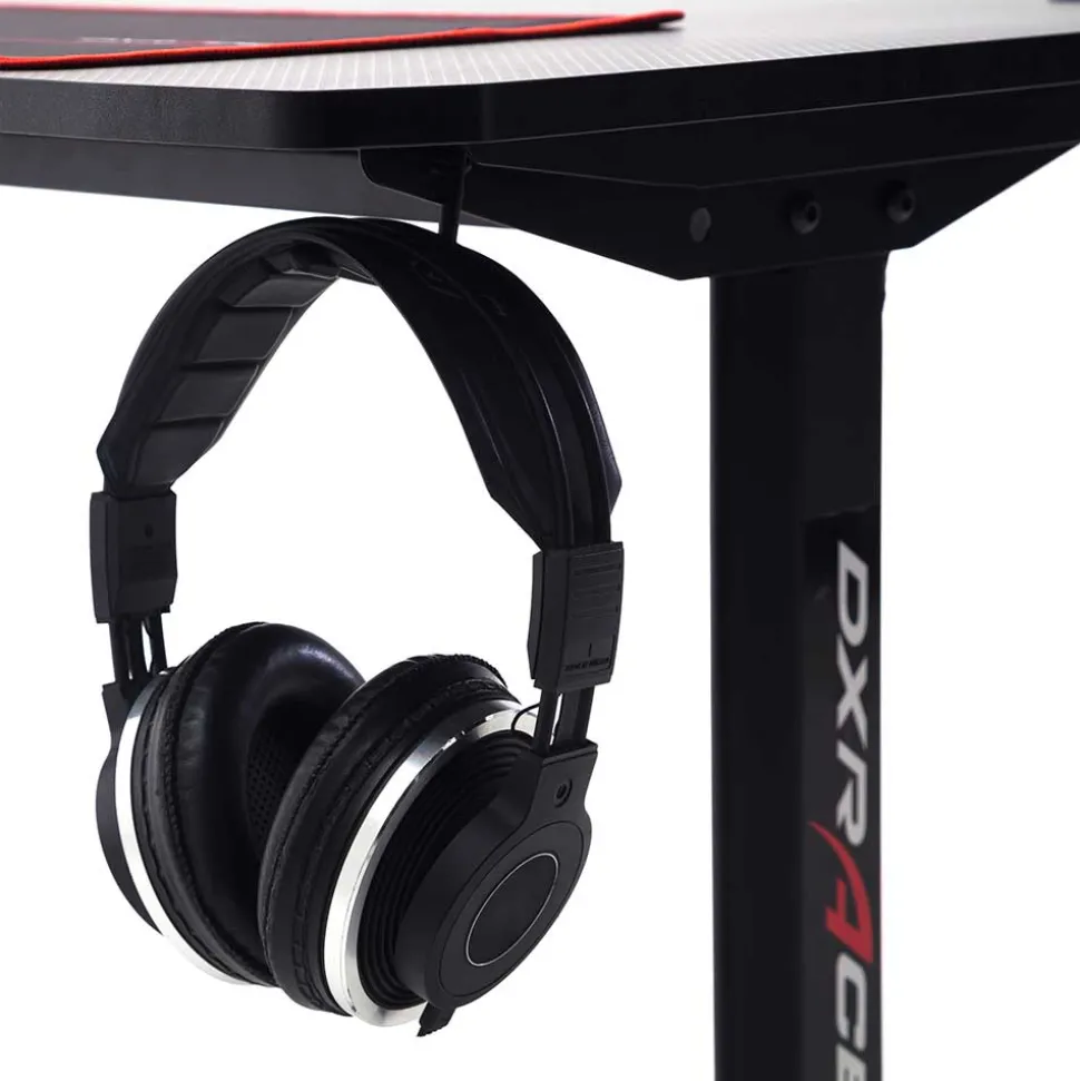 Schwarzer PC Schreibtisch mit Kabeldurchlass - Limon