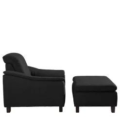 Schwarzer Polstersessel 100 cm breit - Voscona