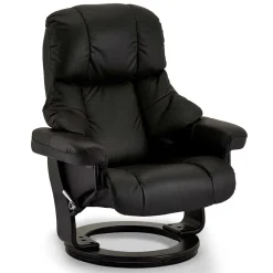 Schwarzer Relaxsessel mit Fußablage - Nautygo (zweiteilig)