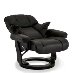 Schwarzer Relaxsessel mit Fußablage - Nautygo (zweiteilig)