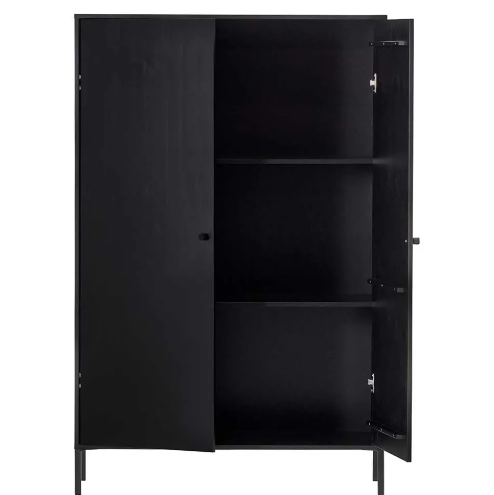 Schwarzer Schrank mit Doppeltür - 100x155x40 - Burgossi