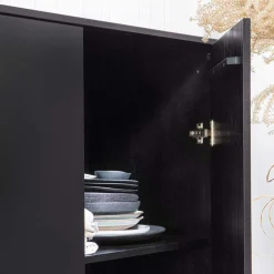 Schwarzer Schrank mit Doppeltür - 100x155x40 - Burgossi